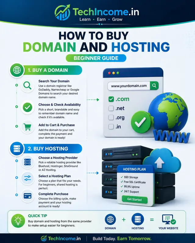 beginners guide to by domain and hosting
