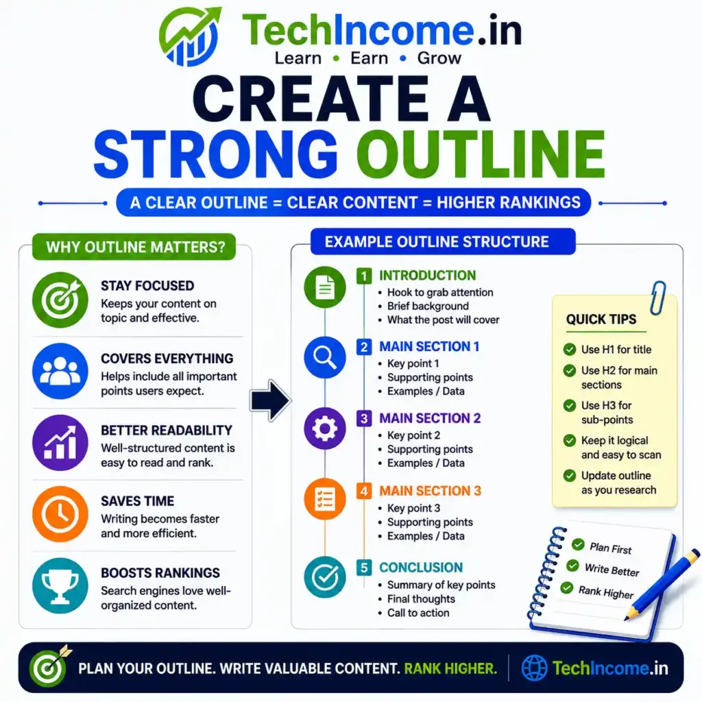 How to Write SEO Blog Posts That Rank in 2026 4 Create a strong outline to rank your blog posts