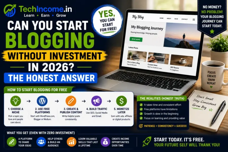 Start Blogging Without Investment In 2026