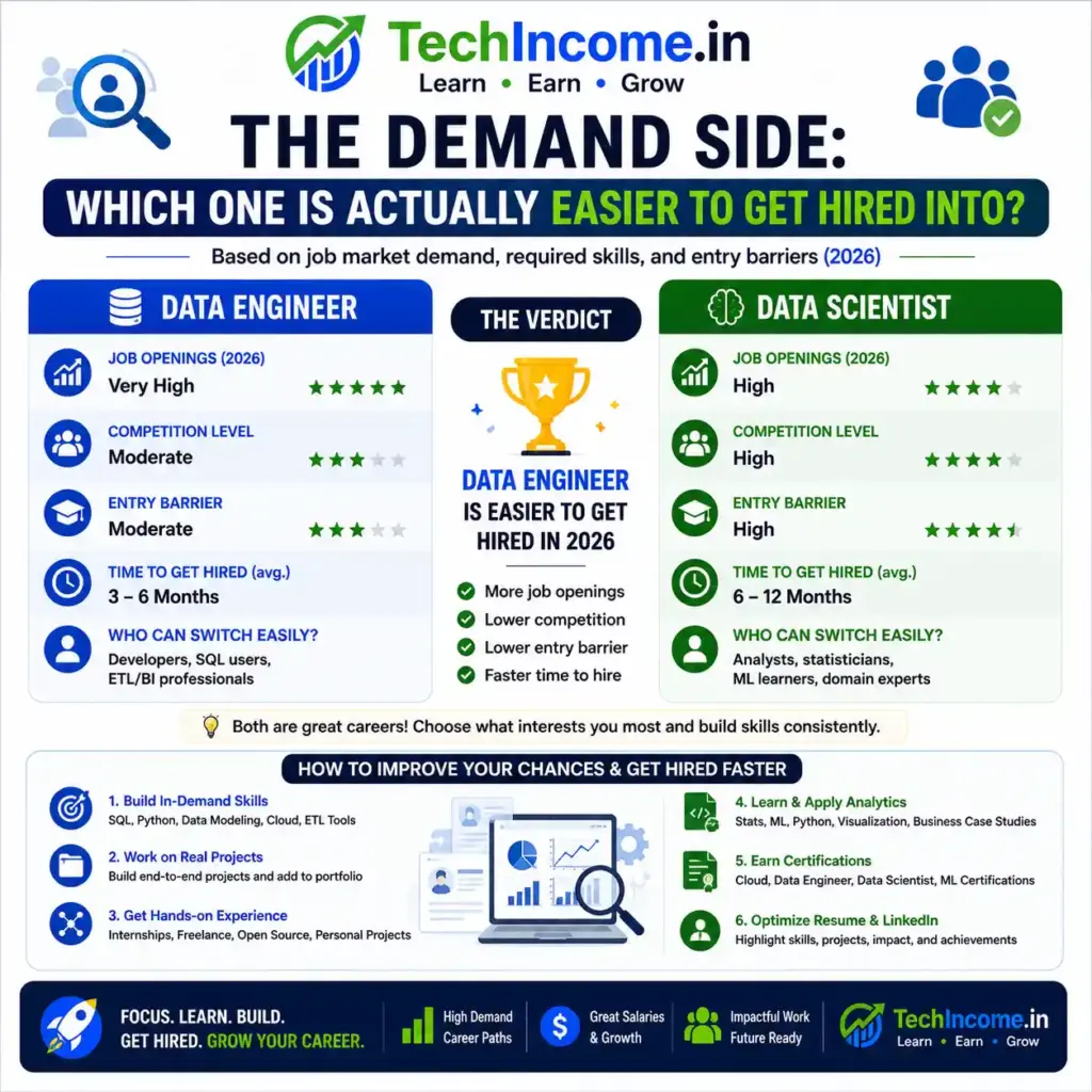 Data Engineer vs Data Scientist: What's the Difference and Which Pays More? (2026) 4 The Demand side between data engineer and data scientist