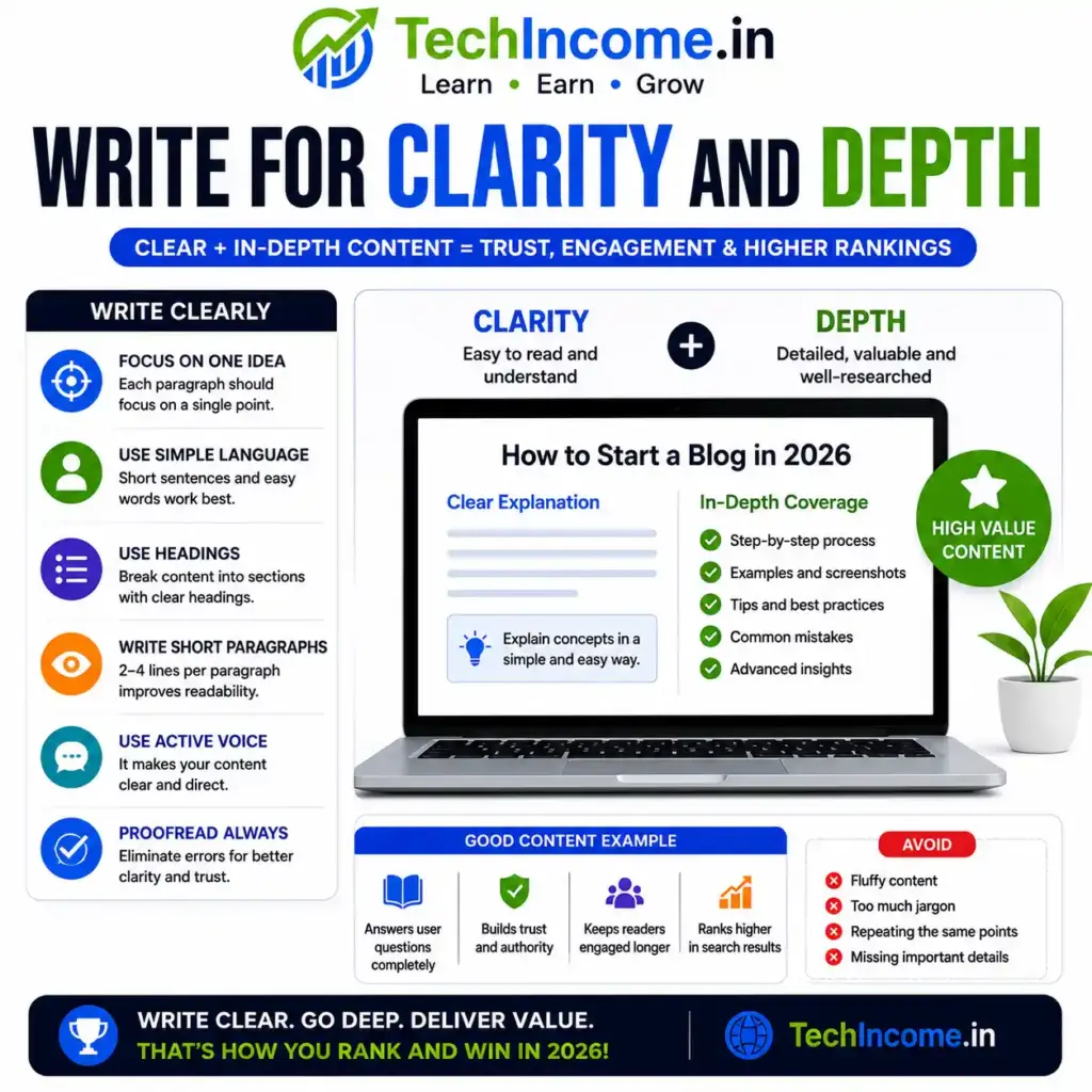 How to Write SEO Blog Posts That Rank in 2026 5 Write for clarity and depth to write a better article